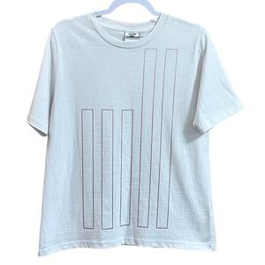 NWOT, Good American Women’s Sz Medium White & Pink T-shirt w/Pattern